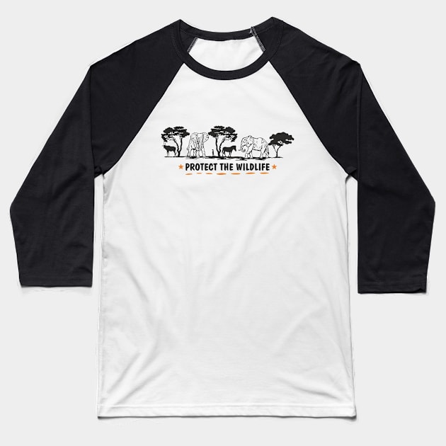 Protect The Wildlife African Animal Baseball T-Shirt by FloraLi